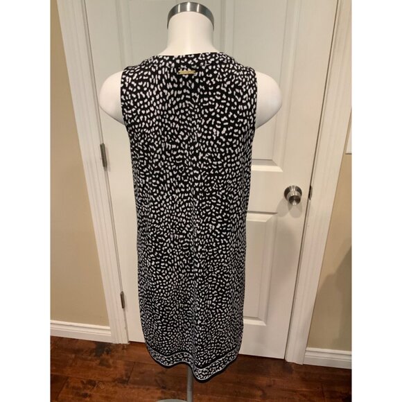 Michael Kors Black & White Animal Print Sleeveless Dress W/ Neck Tie, Size S - Picture 5 of 6